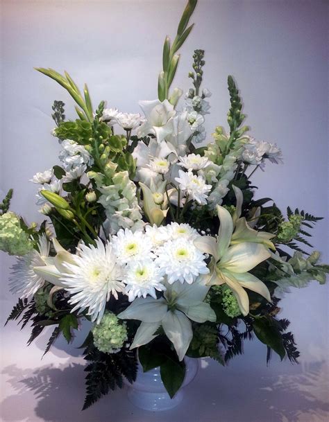 Sympathy Arrangement - White (Funeral Flowers) http://www.flowersbeautiful.com/sympathy-flowers ...