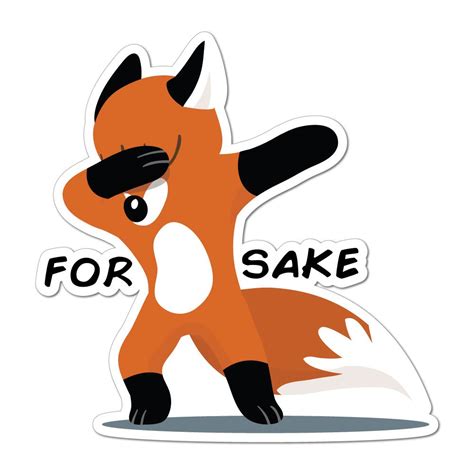 For fox sake pun funny joke animal cute rude Car Sticker Decal | eBay