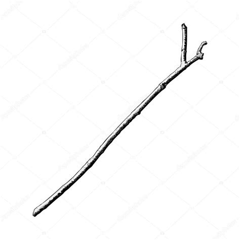 Hand drawn twig branch Stock Illustration by ©goldenshrimp #129611886