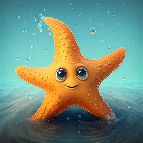 Premium AI Image | A starfish with a smiling face is swimming in the water.