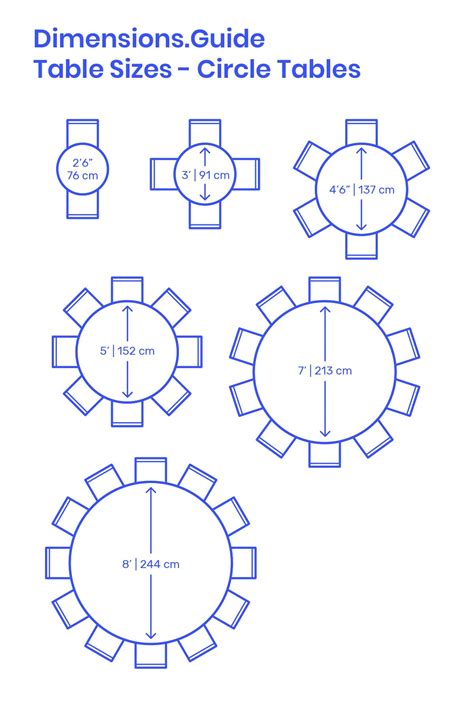 Circle Tables - Size Variations | Round dining room table, Dining table ...