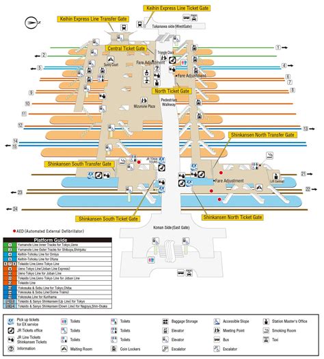 Shinagawa station map - Map of shinagawa station (Kantō - Japan)