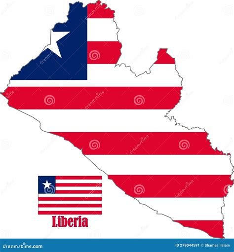 Liberia Map and Flag Illustration Vector Stock Vector - Illustration of ...