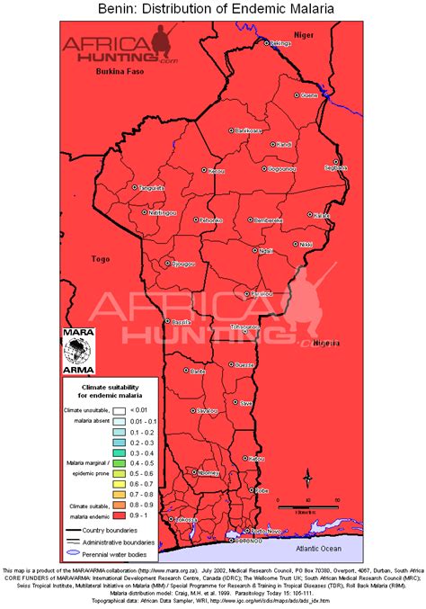 Malaria Map of Benin