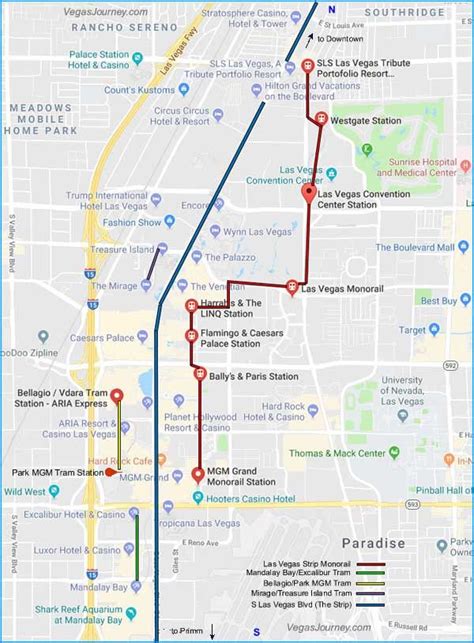 Las Vegas Monorail & Tram Map | Las vegas map, Las vegas, Vegas