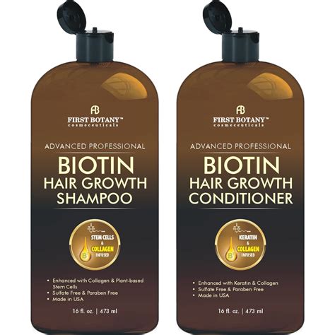 Amazon.com : First Botany, Biotin Hair Growth Shampoo Conditioner Anti ...