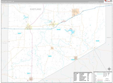 Eastland County, TX Wall Map Premium Style by MarketMAPS - MapSales