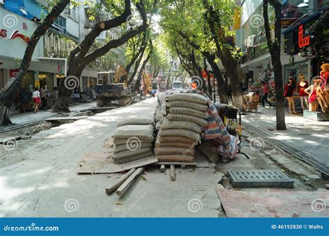 City Road Construction, in Shenzhen, China Editorial Image - Image of ...