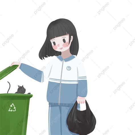 Garbage Classification PNG Transparent, Garbage Classification Character Element Design, Trash ...