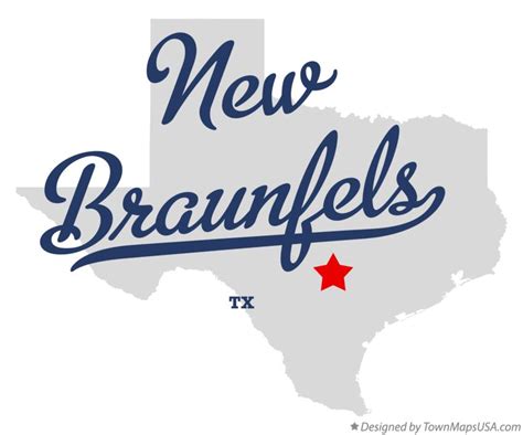 Map of New Braunfels, TX, Texas