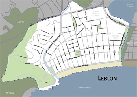 Leblon beach map - Map of Leblon beach (Brésil)