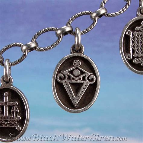 LA SIRENE Voodoo Vodou Loa Lwa Veve Petite MEDAL Charm Pendant in Solid ...