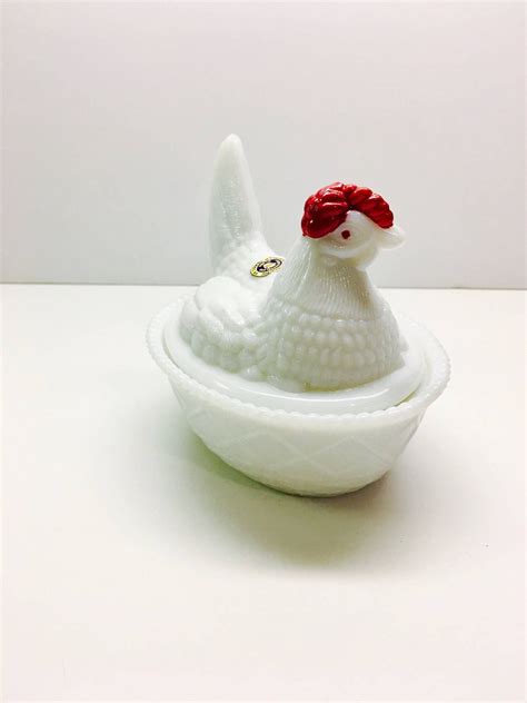 Vintage Westmoreland Milk Glass Hen On Nest | Etsy | Milk glass, Hens on nest, Glass