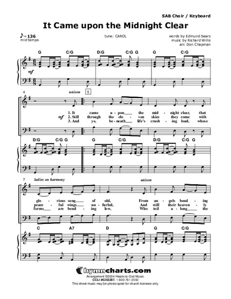 It Came Upon The Midnight Clear Sheet Music PDF (Don Chapman) - PraiseCharts