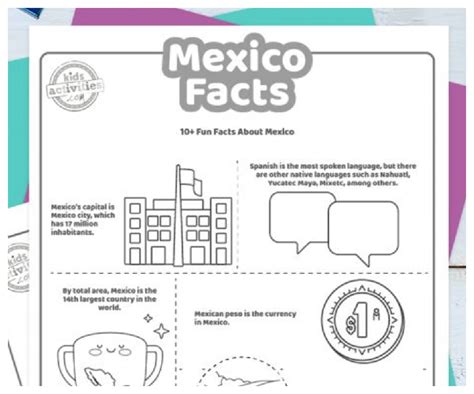 Fun Mexico Facts For Kids To Print and Learn - Oil Drum Art News