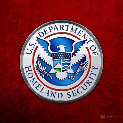 Department of Homeland Security - D H S Emblem on Red Velvet Digital ...