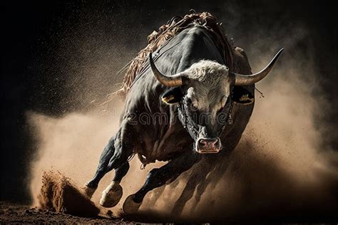 Bucking Bull at a Rodeo, All the Action Created by Generative Ai Stock ...