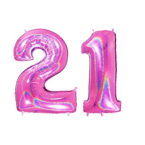 40" Holographic Foil Number Balloon - Party Decorations (Holo Pink ...