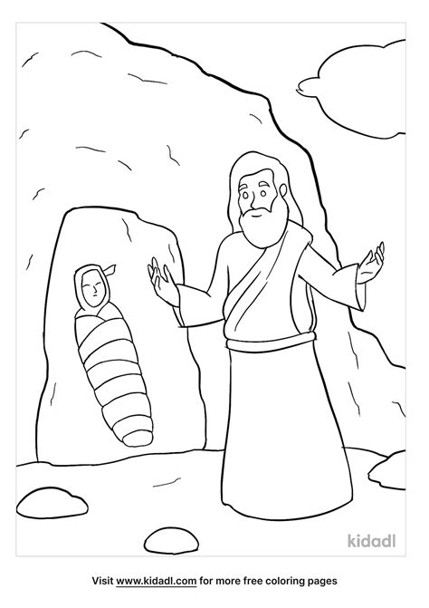 Free Jesus Raises Lazarus Coloring Page | Coloring Page Printables | Kidadl