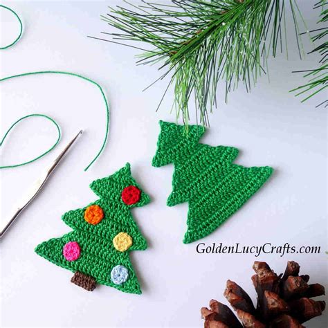 Christmas Tree Applique, Free Crochet Pattern – GoldenLucyCrafts