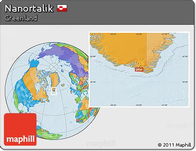 Free Political Location Map of Nanortalik