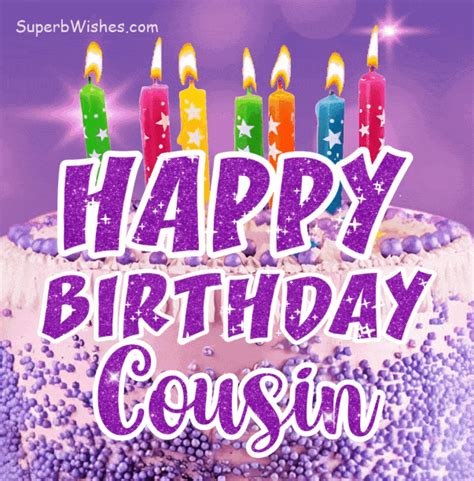 Birthday Cake With Candles GIF - Happy Birthday, Cousin! | SuperbWishes