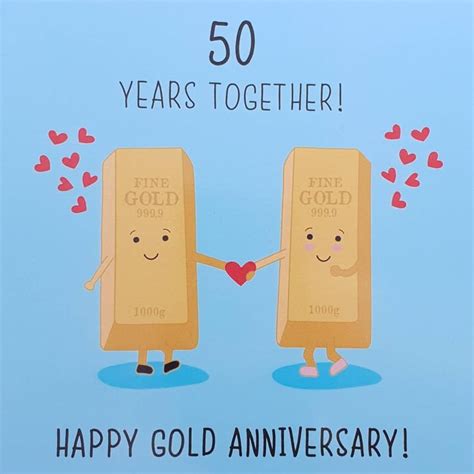 50th Wedding Anniversary Card Gold Anniversary Gold Bars | Etsy ...