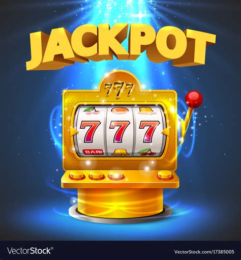 Golden slot machine wins the jackpot Royalty Free Vector