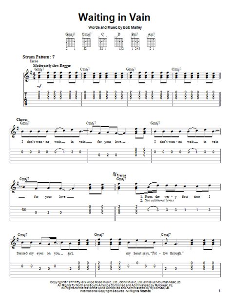 Waiting In Vain by Bob Marley - Easy Guitar Tab - Guitar Instructor