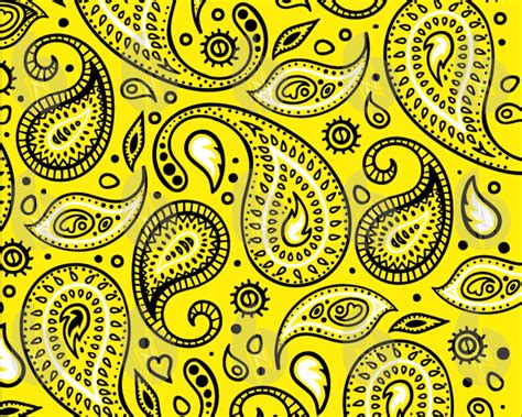 Yellow Paisley Bandana Pattern Svg Files for Cricut | Etsy