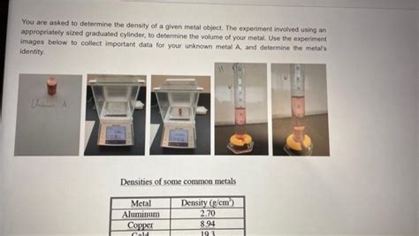 Solved You are asked to determine the density of a given | Chegg.com