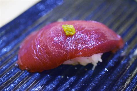 Nigiri of toro (bluefin tuna) - A Gringo In Mexico