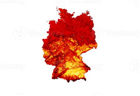 Germany map with the flag Colors Red and yellow Shaded relief map 3d illustration 36459878 PNG