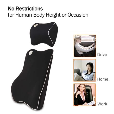 Buy Car Seat Lumbar Pillow Kit Memory Foam Back Support Cushion | AutoMods