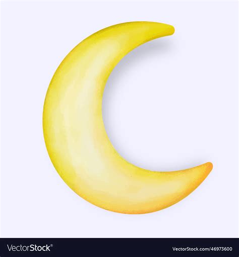 Crescent moon of painting with watercolor Vector Image