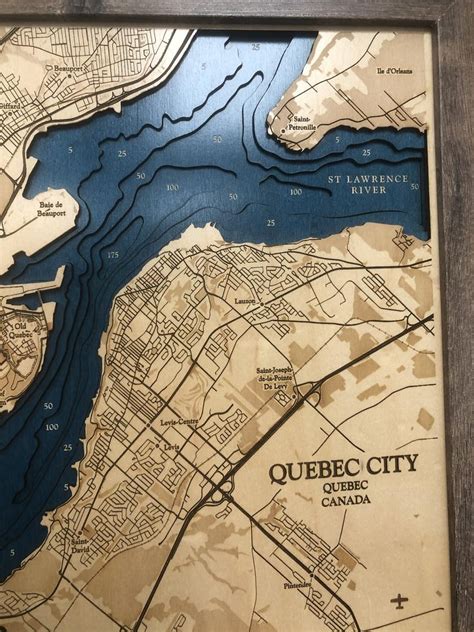 Quebec City Map St Lawrence River Map Custom Wood Map 3D | Etsy in 2021 | Wood map, Custom map ...