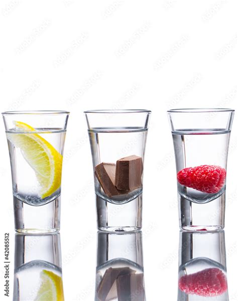 Flavoured vodka shots Stock Photo | Adobe Stock