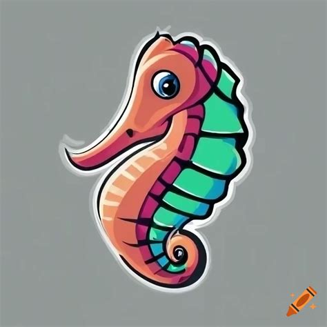 Playful seahorse mascot logo
