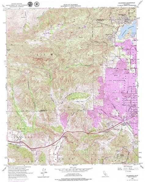 Calabasas Topographic Map, Ca - Usgs Topo Quad 34118B6 - Calabasas ...