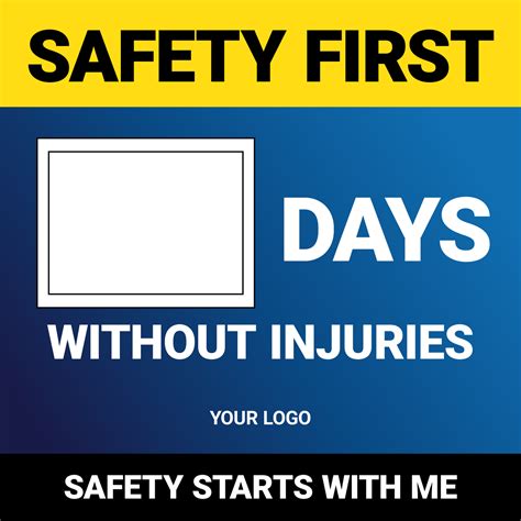 Days Without Injury (Blue/Yellow) - Wall Sign | Creative Safety Supply