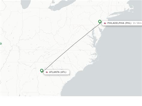 Direct (non-stop) flights from Atlanta to Philadelphia - schedules - FlightsFrom.com