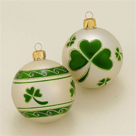 Luck of the Irish Shamrock Shatterproof Christmas Ball Ornaments ...