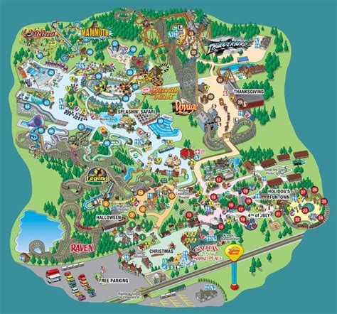 Holiday World & Splashin' Safari Park Map in 2020 | Theme park map ...