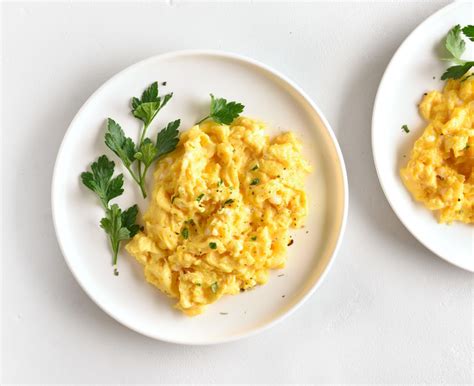 Cheesy Scrambled Eggs with Fresh Herbs - Kidney Kitchen