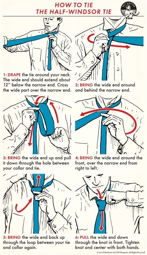 How to Tie a Half-Windsor Knot: An Illustrated Guide | The Art of Manliness