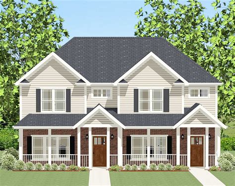 Traditional Multi-Family Duplex - 46270LA | Architectural Designs - House Plans