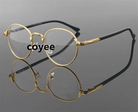 Retro Harry Potter Eyeglasses Frames Men Vintage Round Optical Glasses Frames Gold Prescription ...