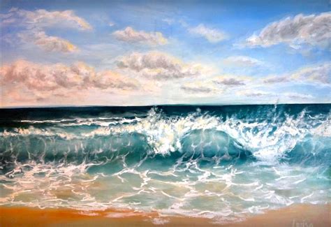 Waves on the beach | Oil Painting by Larisa12345 on DeviantArt