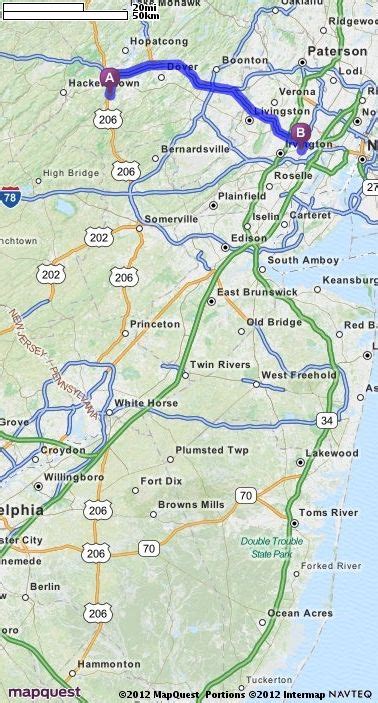 Driving Directions from Flanders, New Jersey to Newark, New Jersey ...