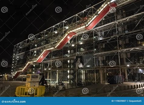 Centre Pompidou on a Summer Night Editorial Photography - Image of ...